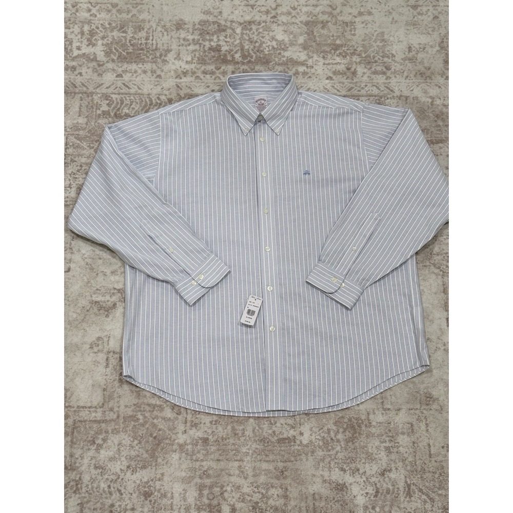 Brooks Brothers Men's XL 1818 Fit Original Polo Shirt Traditional Blue/Blue Logo